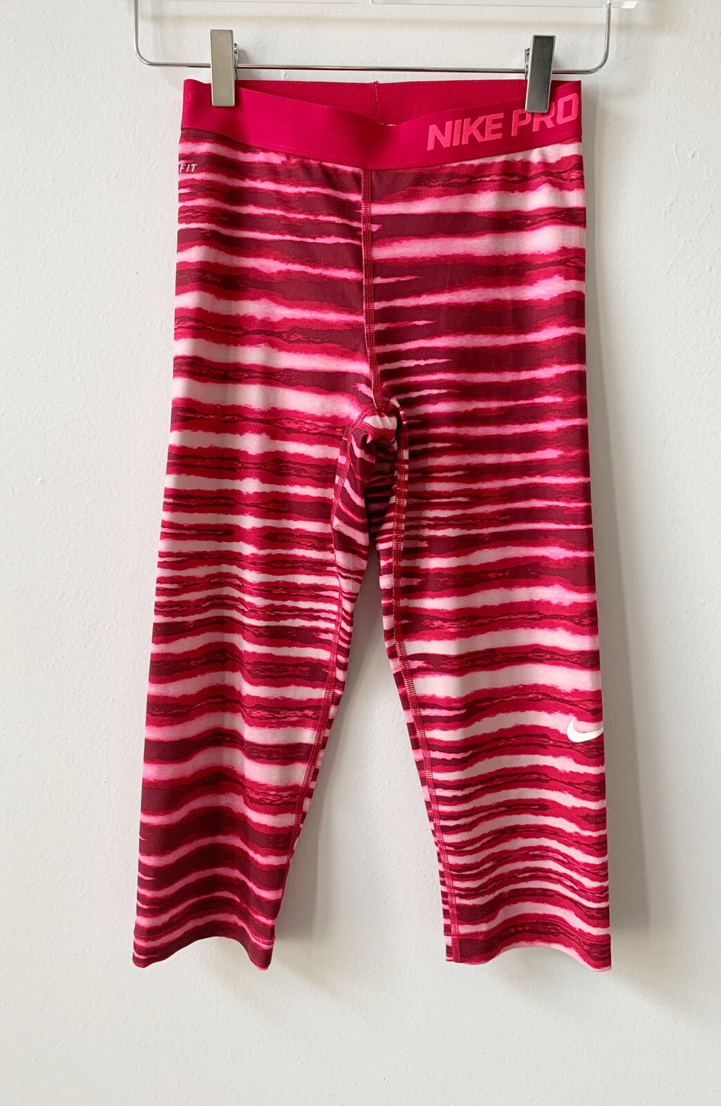 Womens Nike Pro Tiger Striped Capri Leggings Small Gem