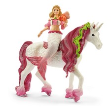 Image of SCHLEICH Bayala Mermaid Feya on Underwater Unicorn Toy Figures