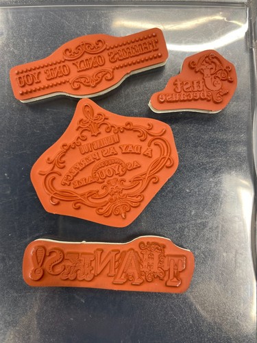 Stampin Up Vintage Verses Rubber Unmounted Stamp Set Words Sayings Thank you - Picture 6 of 7