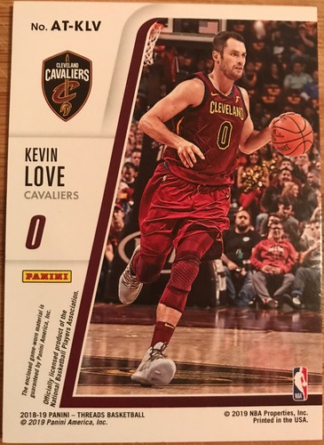 2018-19 Panini Threads Authentic Threads Kevin Love AT-KLV Cleveland Cavaliers - Picture 2 of 2