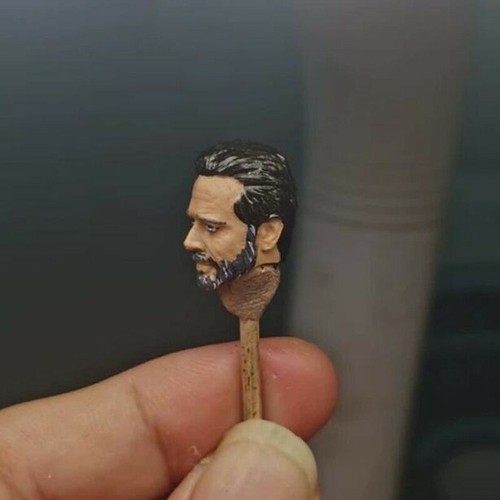 Painted 1/18 Scale The Walking Dead Negan Head Sculpt Fit 3.75" Figure - Picture 3 of 3