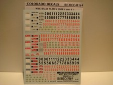 DECALS 1/43 PLAQUES WRC 2008 RALLYE TOUR DE CORSE /JAPON/ WALES - COLORADO 43169