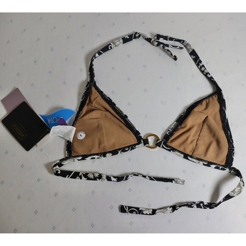CIA Maritima Black Floral Bikini Set Gold Ring Detail Medium Brazil - Picture 4 of 7