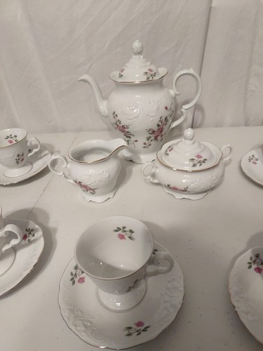 Wawel China Floral Rose Made In Poland Tea Set - Picture 3 of 13