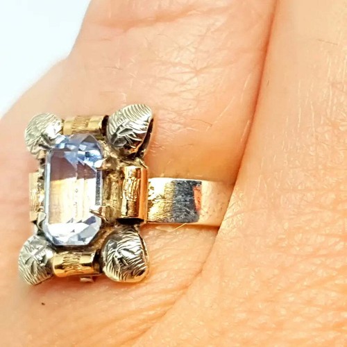 Women's Silver Art Deco Aquamarine Similar Ring, circa 1940, Gifts. - Picture 7 of 10