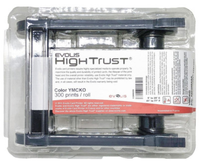 New R5F008AAA Evolis Color Ribbon YMCKO for Primacy, Elypso - 300 images 