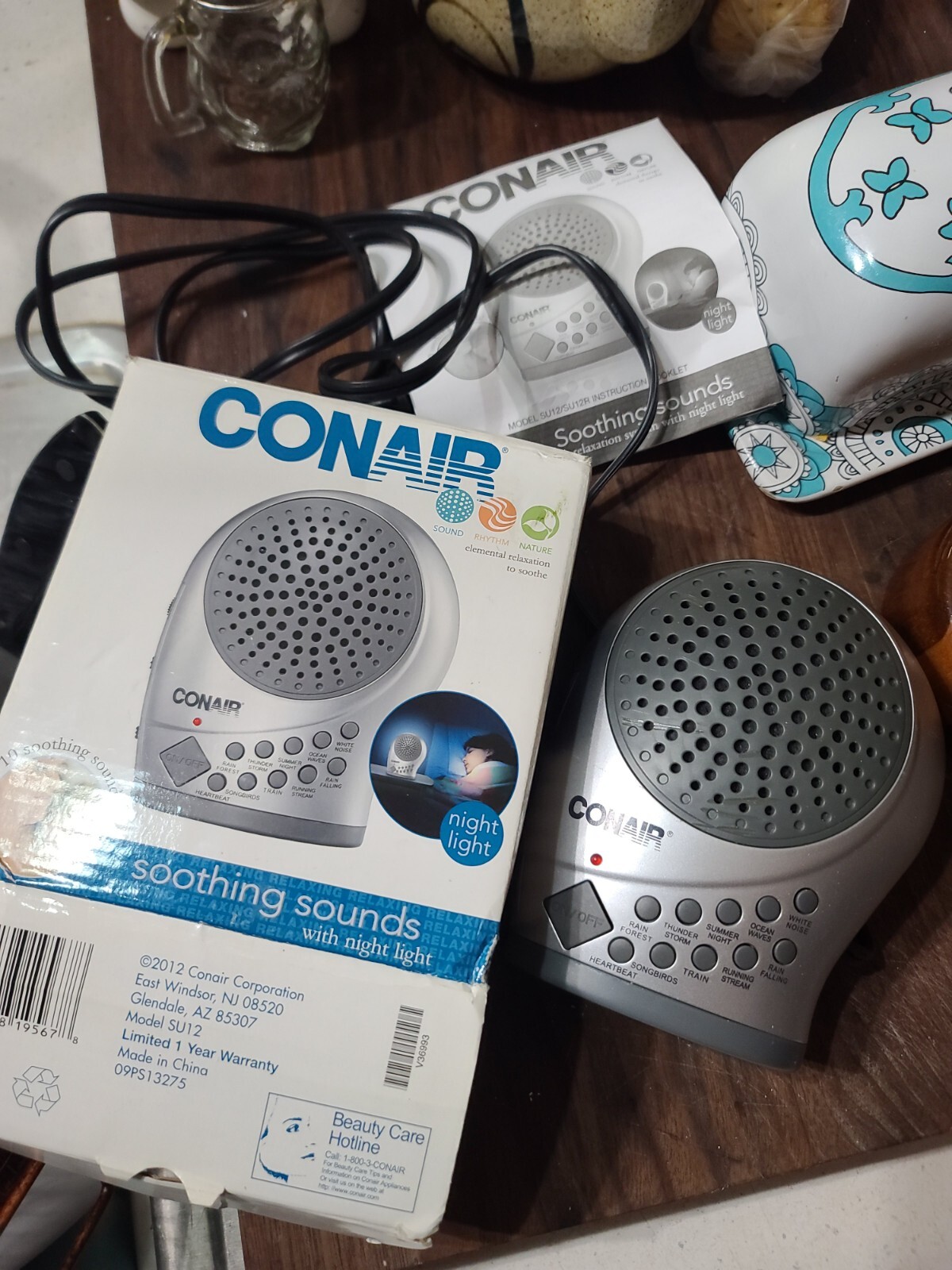 CONAIR Sound Therapy SU12 Night Light + Sleep Timer for Relaxation
