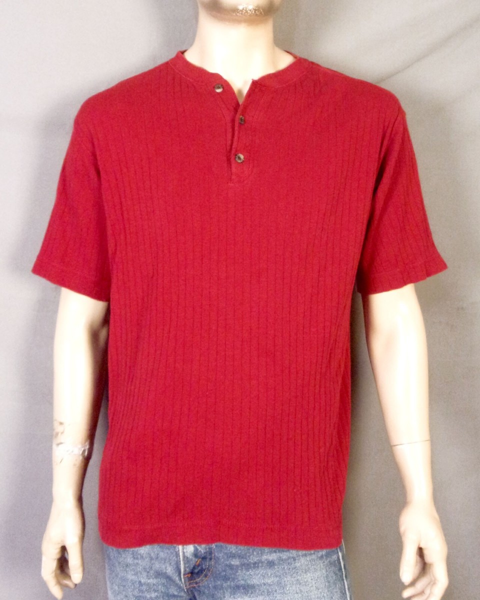 vintage 90s 00s Y2K euc Levis Men's Solid Red Ribbed Henley