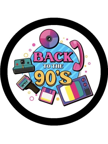 90s Theme Edible Cake & Cupcake Toppers – Retro Icing Party Decoration – 4 Sizes - Picture 6 of 8
