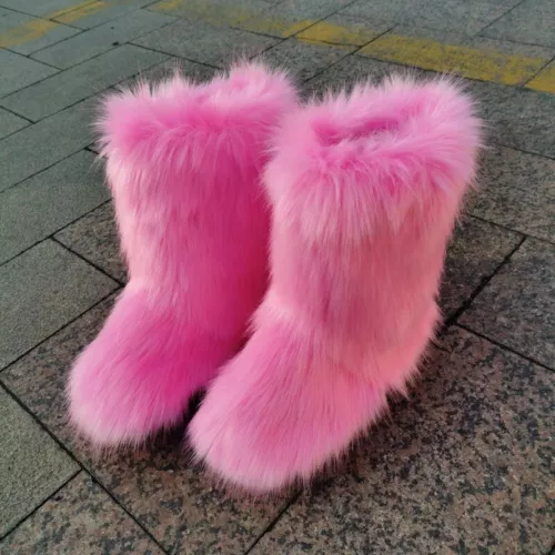 Bota de Piel Mongolia Fábrica Invierno Damas Caliente Zapatos para Nieve Botas de Piel Sintética Bota Larga - Imagen 45 de 47