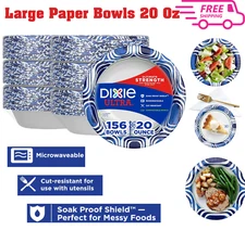 Dixie Ultra Paper Bowls 20 oz Soak Proof Microwavable Cut Resistant  156 Count