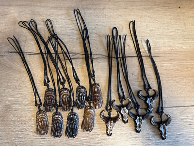 Wholesale Job Lot of 13 Bone Style Indian Pattern Adjustable Necklaces A4