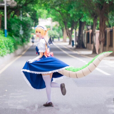 Miss Kobayashi's Dragon Maid Tohru Cosplay Green Plush Tail Accessories Props 