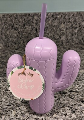   Pink Sky 21 Oz Cactus Cup with Straw, Color Lavender  