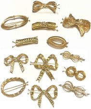 Vintage Barrette Hair Clip Gold Color Metal Pinch Closure Bar Women Hairbow New