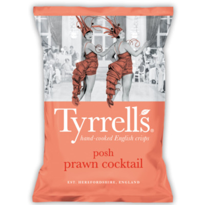 Tyrrells Crisps | Posh Prawn Cocktail Flavour | Full Case 24x40g