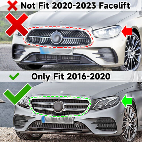 Front Bumper Canards Vent Flaps Trims Black For Mercedes Benz E-Class W213 AMG - Picture 2 of 6