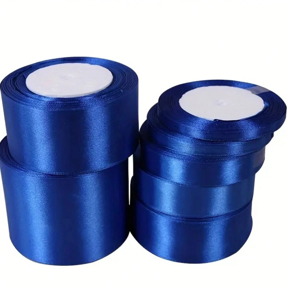 Cinta de satén de 25 yardas cinta de tela maciza para envolver regalos decoración de fiestas Foto 4 de 4