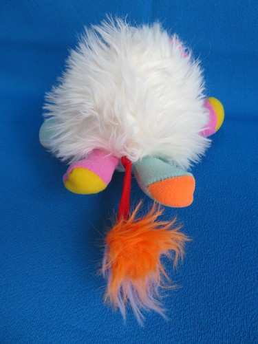 PUFFLING WHITE & PINK 6" LONG ball plush POPPLES soft toy MATTEL VINTAGE 1986 - Picture 3 of 5