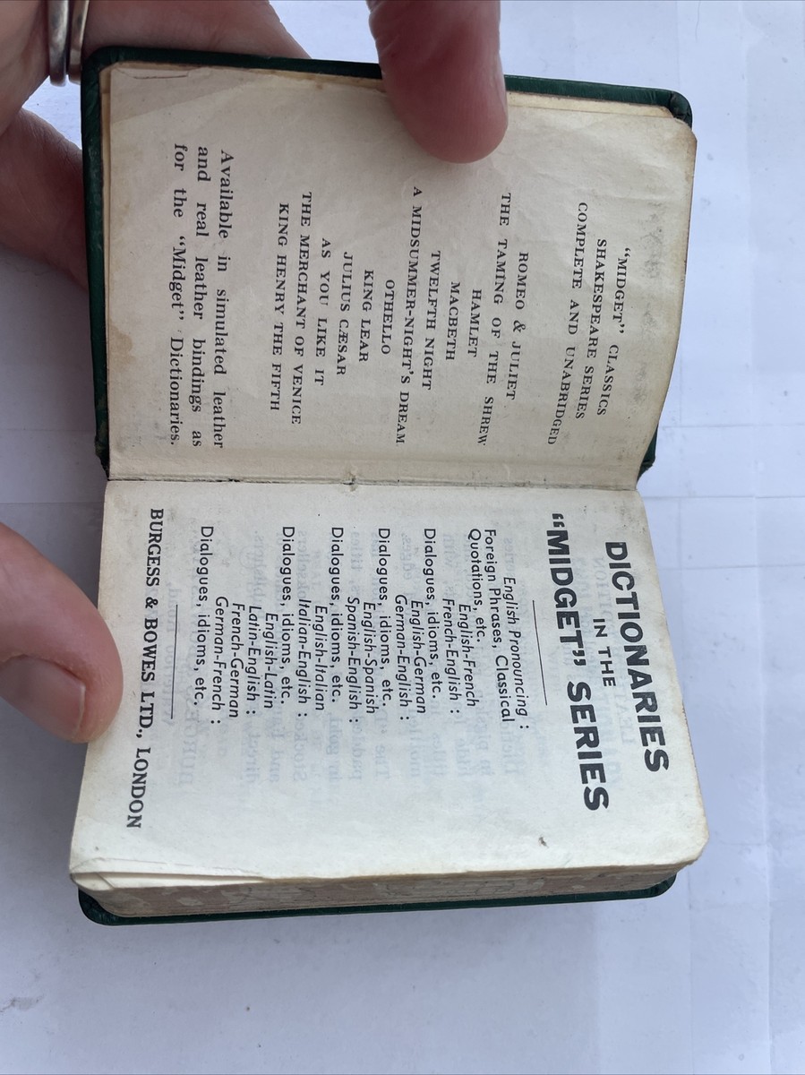 豆本 BURGESS & BOWES MIDGET Dictionary Vintage Burgess/Bowes Midget Translation Dictionaries 4