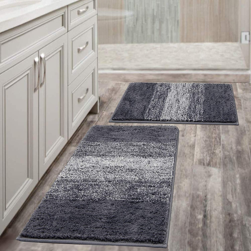 Luxury Soft Bathroom Rugs Set of 2 Non Slip Washable Plush Bath Floor Mats - Picture 11 of 12