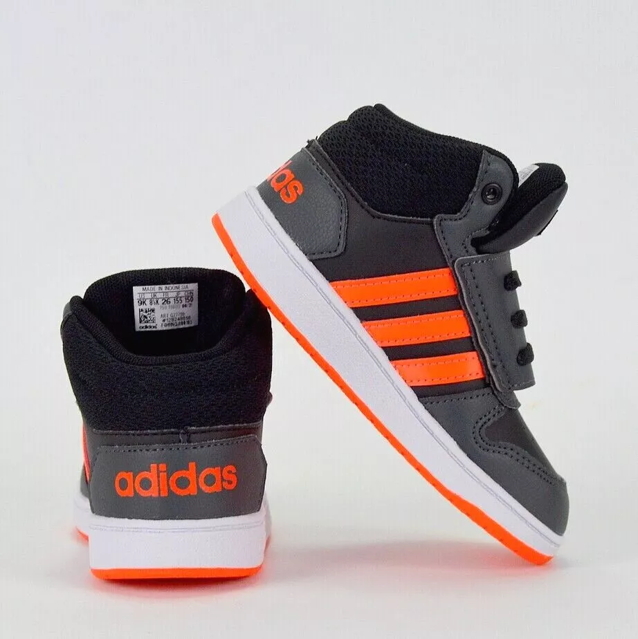 Wow adidas Hoops Mid Trainers Children Baby Boys Neon Orange |