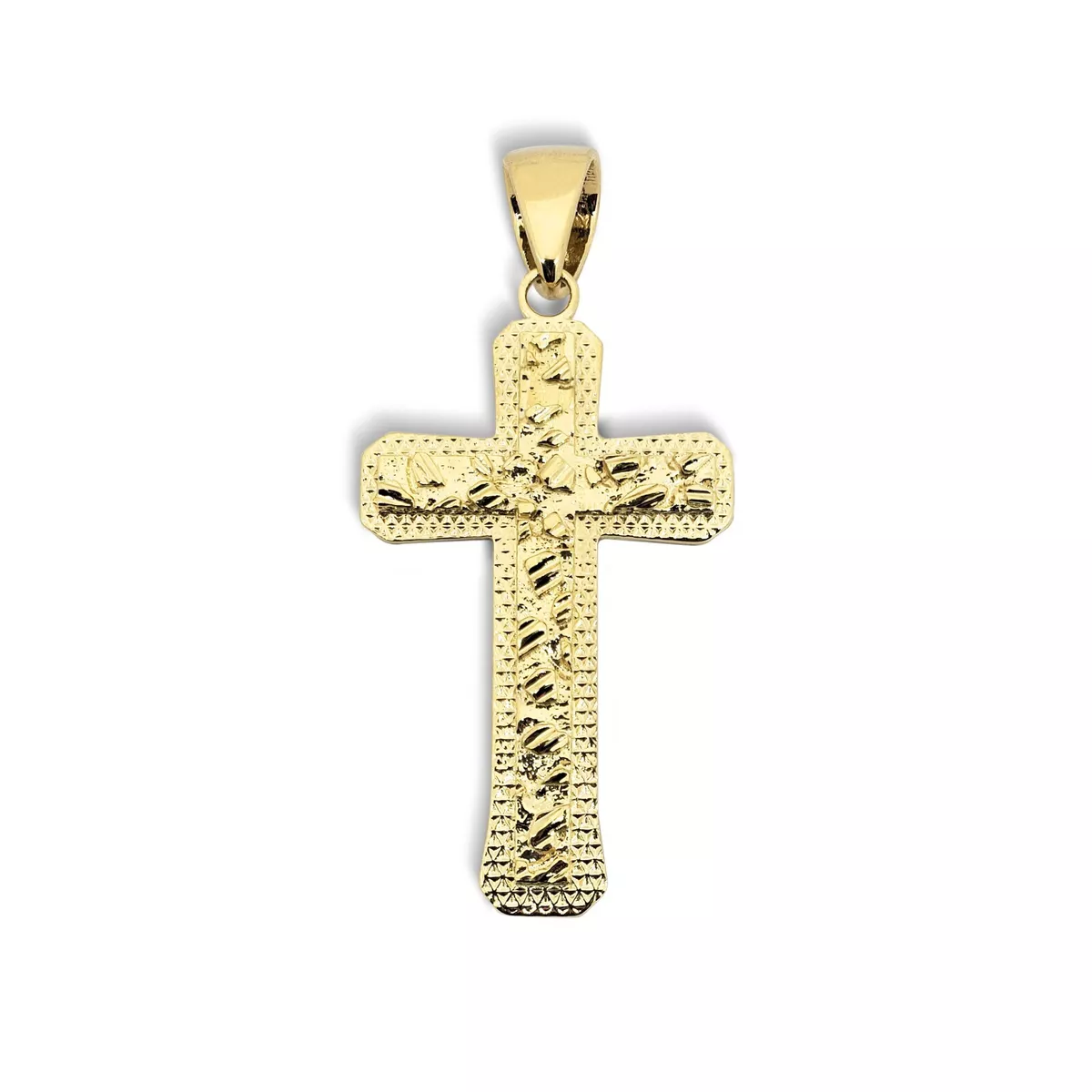 Gold nugget cross necklace deals
