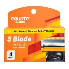 Equate Men's 5 Blade Razor Blade Refills, 4 Ct NEW 