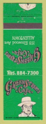 Matchbook Cover - Green Streets Cafe Allentown Buffalo NY