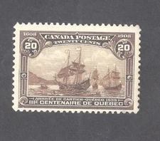 Canada # 103 MINT NH 1908 20c BROWN QUEBEC TERCENTENARY BS30086