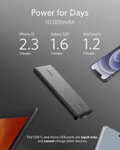Anker 10,000 mAh PORTABLE FAST CHARGER | POWER BANK BATTERY PACK USB-A USB-C - Picture 5 of 6