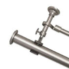 Pinnacle Optima End Cap Double Curtain Rod 16" up to 240" - Brushed Pewter