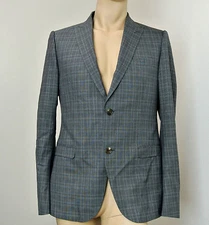 New Gucci Men's Gray Checkered Wool Coat Jacket Blazer IT 50 / US 40 279711 - Image 4 of 4