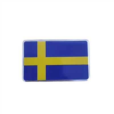 Aluminum 2 Sweden Metal Sticker National Flag