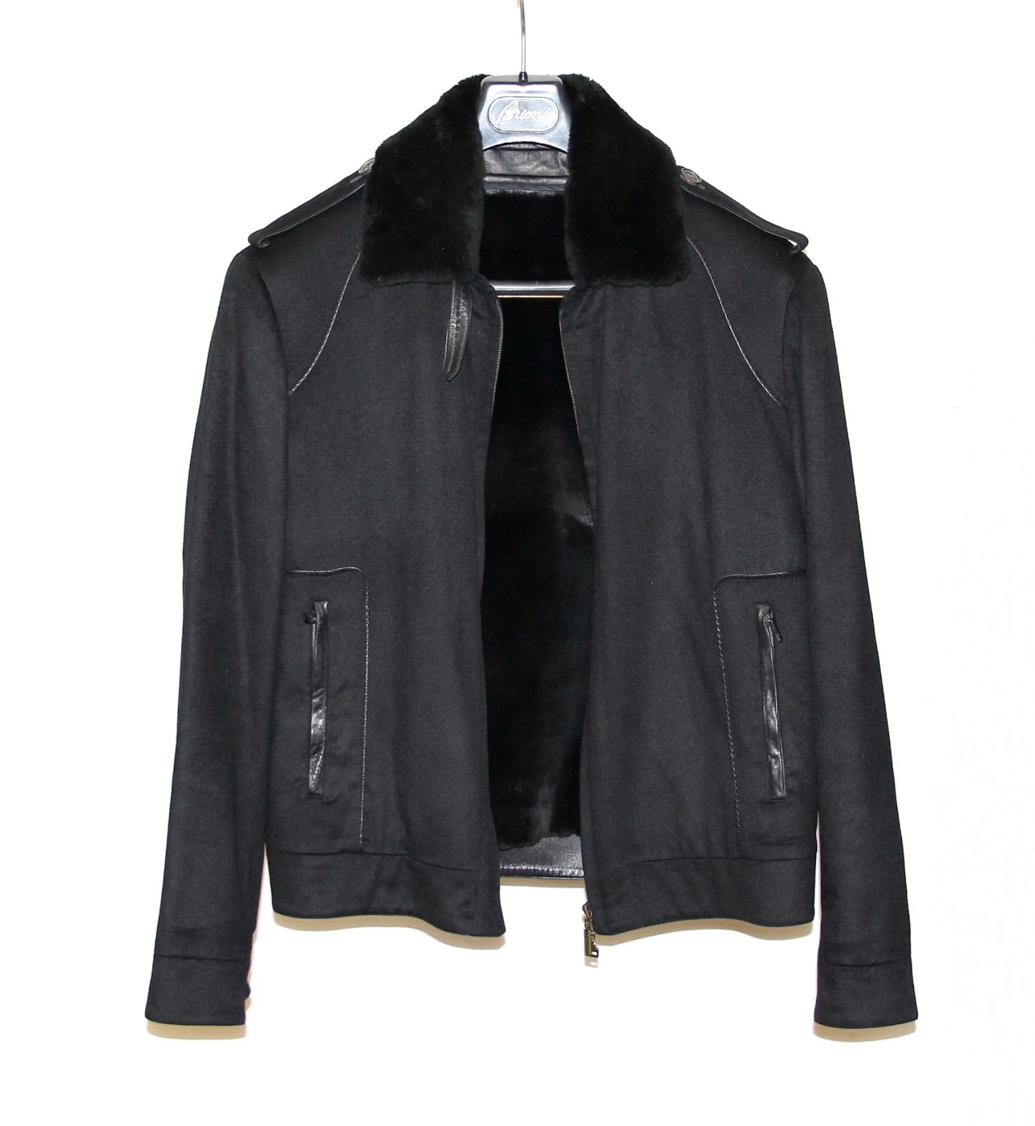 $12.995 Brioni 100% Pure Cashmere nutria fur jacket. Size 50 image 1