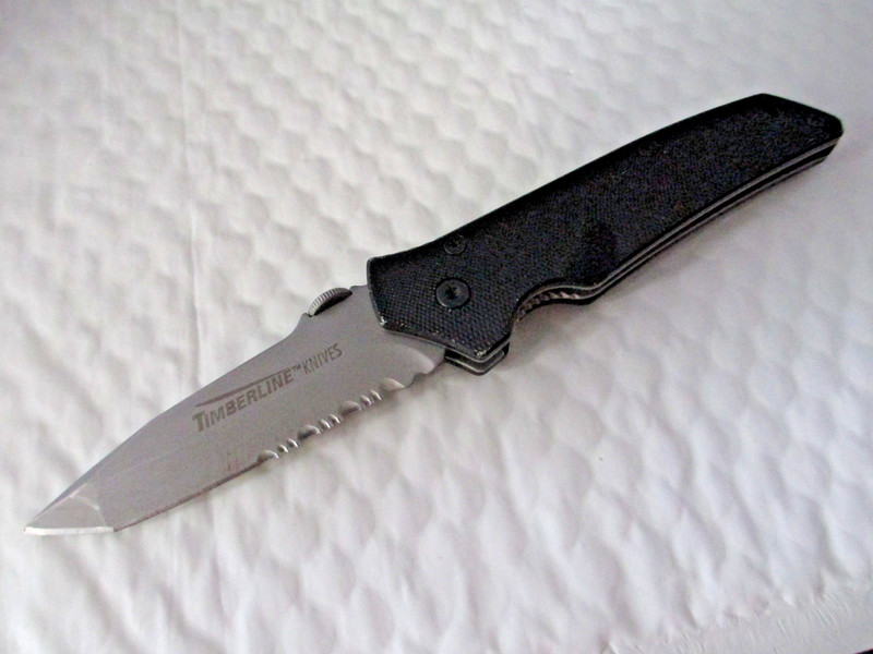 Timberline Knives 20411 'Envoy' Black Combo Edge Tanto Blade w/Beltclip Z0138