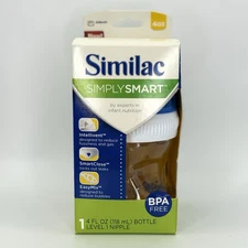 Similac SimplySmart 4oz Baby Bottle BPA Free Level 1 Nipple Infant Feeding New