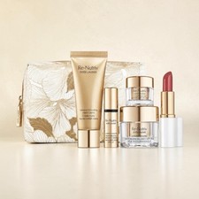 ESTEE LAUDER 6 PCS GIFT SET RE-NUTRIV ULTIMATE DIAMOND SKINCARE/LIPSTICK/POUCH