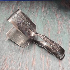 Tiffany English King Sterling Silver Sandwich / Asparagus Serving Tongs - Mono