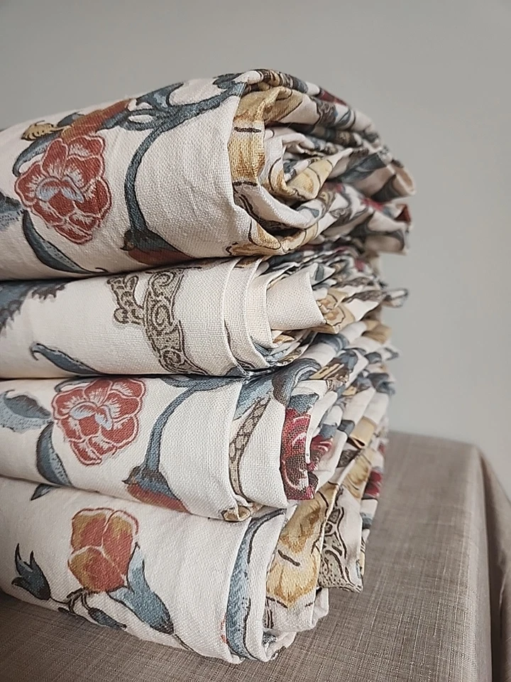 Pottery Barn Cynthia Palampore Floral, 4 Panels Drapes Lined, 50”x96"!  Gorgeous - Image 4 of 4