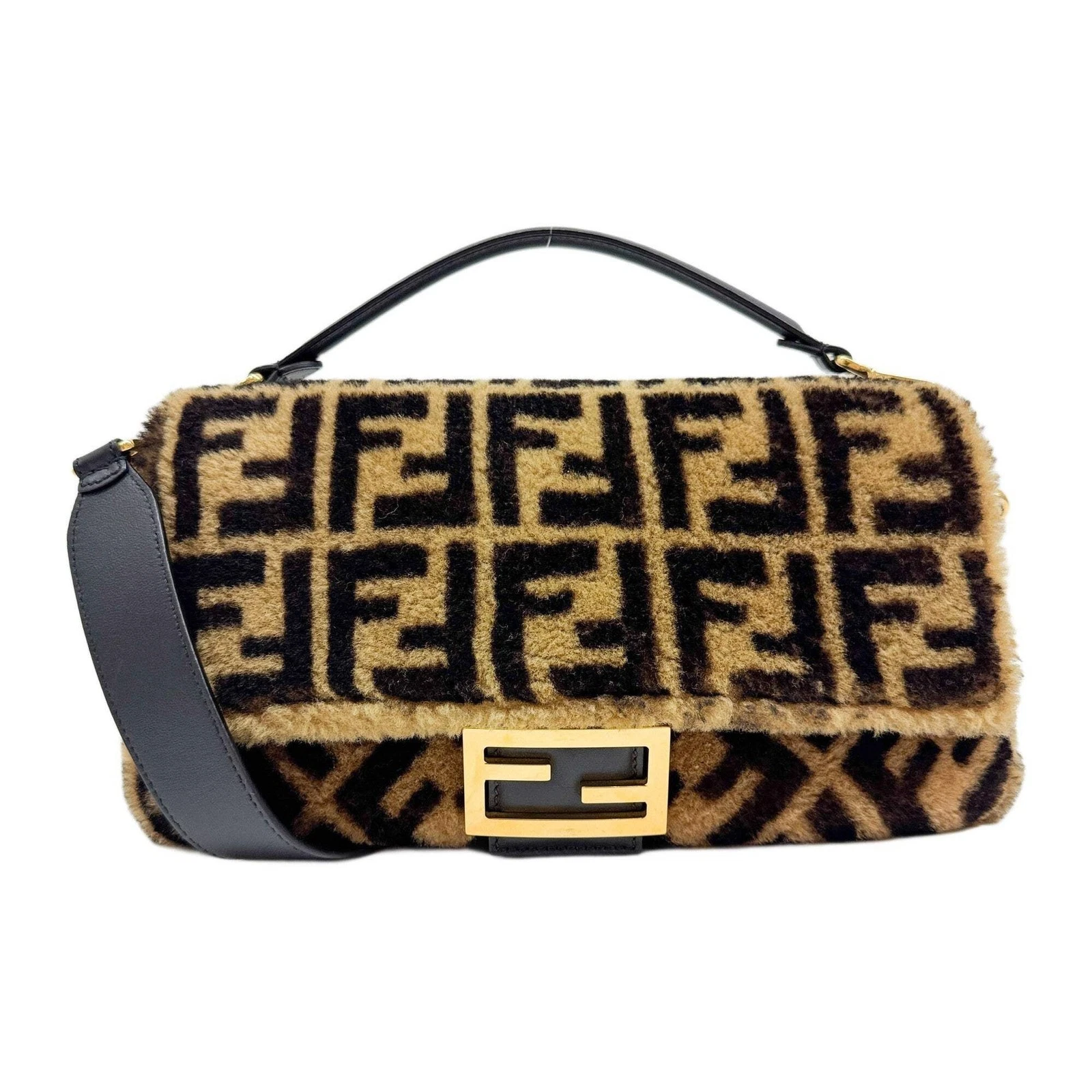 Fendi — FENDI Baguette Brown Zucca Fur Two-Way Bag