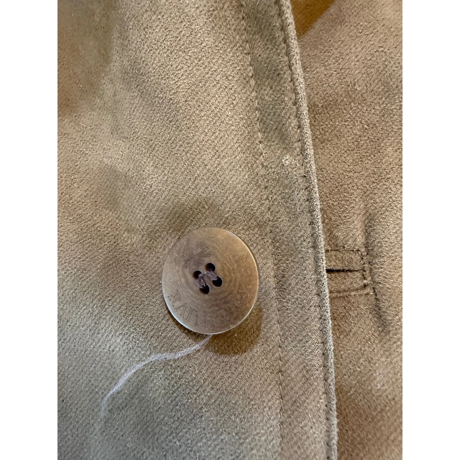 Rainforest Mens Microfiber Field Jacket Tan Brown Leather Trim Collar Large image 2
