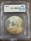 1879 Morgan Silver Dollar S$1 MS62 ICG Slab Beautiful Rare Toning/Toned/Toner P
