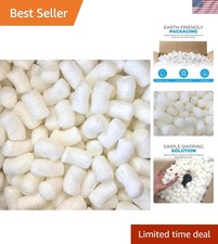 Natural Antistatic Biodegradable Packing Peanuts - 0.25 cu ft for Fragile Items