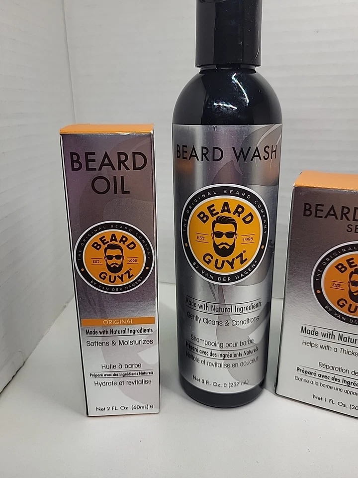 Beard Guyz 4 лот комплект масло для бороды, стирка, сыворотка и бальзам новый! - Изображение 2 из 4