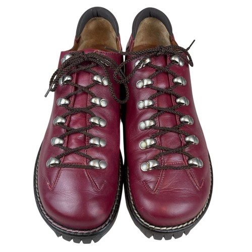 Zapatos deportivos Donald J Pliner para mujer 7 M de cuero rojo suela de senderismo con cordones - Imagen 3 de 13