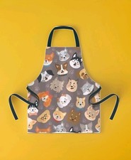 Fun Kids Dog Print Apron Adjustable Neck Strap Child Chef Cooking Art 3-5 Yr