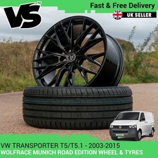 VW TRANSPORTER T5/5.1 MUNICH ROAD EDITION GLOSS BLACK 20" 5x120 WHEELS & TYRES