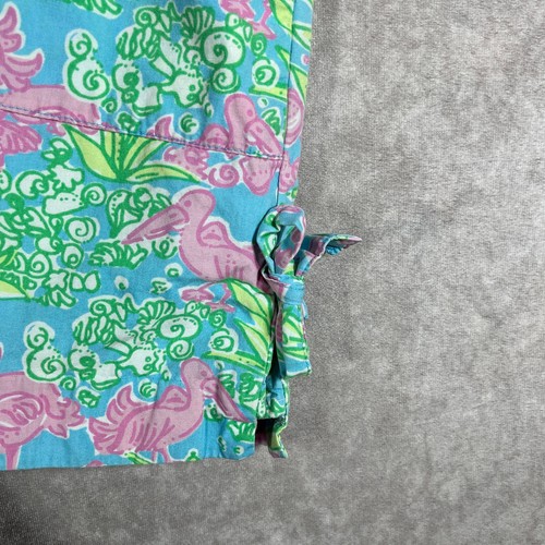 Vintage Lilly Pulitzer Jane Dress Girls 5 Blue Snowbirds Flamingo Sleeveless - Picture 2 of 8