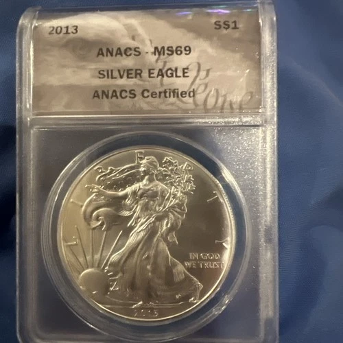 2013  Silver American Eagle ANACS MS69